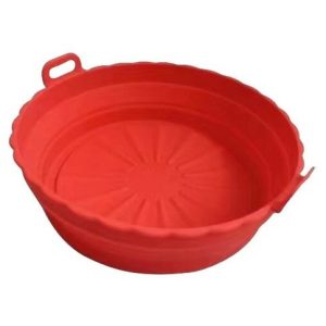 MOLDE BANDEJA de SILICONA PLEGABLE p/FREIDORA DE AIRE REDONDO REUTILIZABLE 200u｜可重复使用的圆形硅胶折叠空气炸锅托盘（200件）