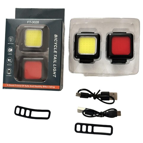 KIT LEZ LED BICICLETA FT-3028 DELANTERA TRASERA RECARGABLE 240u｜FT-3028 前后LED自行车灯套装，可充电（240件）