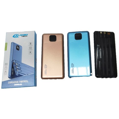 POWER BANK LAMBO TECH PL-81 20000mAh 3 en 1 dorado celeste negro PL-81 100u｜LAMBO TECH PL-81 20000mAh 三合一移动电源（金色、浅蓝色、黑色）（100件）