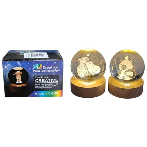 ESFERA DE CRISTAL LUZ DE NOCHE  CAPYBALA 6CM 60u｜CAPYBARA 6 厘米水晶球夜灯（60件）
