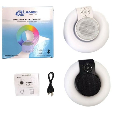PARLANTE BLUETOOH M3 LT-2561 LAMBO TECH RGB c/SOPORTE CELULAR RECARGABLE 100u｜Lambo Tech M3 LT-2561 RGB蓝牙音箱，带手机支架，可充电（100件）