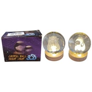 ESFERA DE CRISTAL LUZ DE NOCHE CAPYBALA 8CM 36u｜Capybala 8厘米水晶夜灯球（36件）