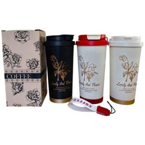 VASO TERMICO c/CORREA SORBETE  ANTIDESLIZANTE SUS316 500ml 50u｜500毫升带挂绳和防滑吸管保温杯（SUS316不锈钢） -（50件）