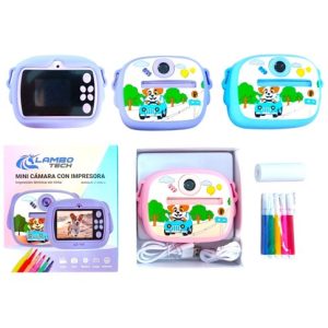 CAMARA IMPRESORA PERRITO LAMBO TECH INFANTIL 50azul 30rosa 20lila 100u｜LAMBO TECH儿童狗狗打印相机（50个蓝色，30个粉色，20个淡紫色），共（100件）