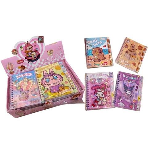 MINI CUADERNO DE PERSONAJE c/ STICKER INFANTIL BBXQ 576u｜迷你卡通图案笔记本，附赠儿童贴纸 BBXQ（576件）