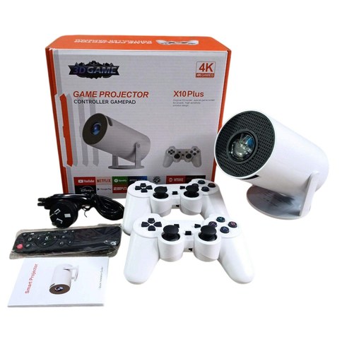 PROYECTOR Y CONSOLA DE JUEGOS X10Plus 4k c/2JOYSTICK 12u｜X10Plus 4K 投影仪和游戏机（12件）