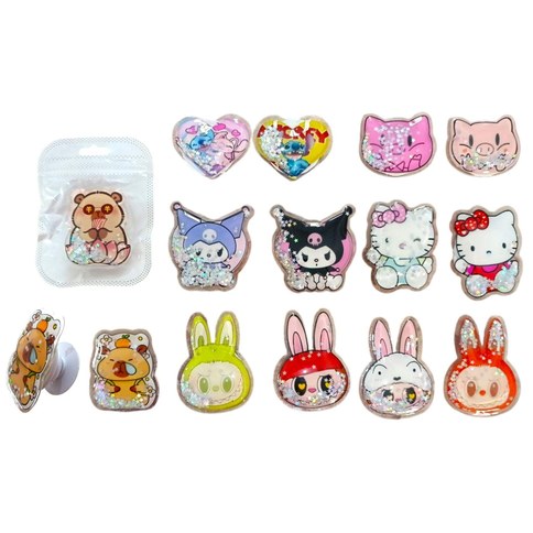 SOPORTE POP SOCKET PARA CELULAR CON BRILLO PERSONAJES SURTIDO 1000u｜PopSocket 手机支架（带发光功能，多种卡通图案） -（1000件）