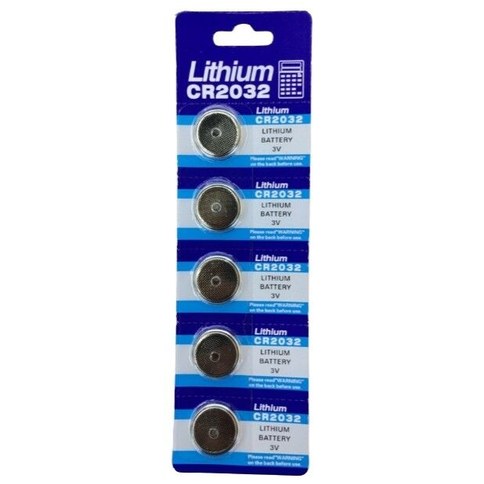 PILA BOTON LITHIUM CR2032 3v BLISTER x5pcs 1000u｜CR2032 3V 锂纽扣电池（5 包）（1000件）