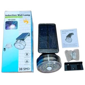 LAMPARA SOLAR RECARGABLE BLANCA CON TIRA LED MULTICOLOR CON SENSOR YD-2333 60u｜带多色 LED 灯条和传感器的可充电白色太阳能灯 YD-2333（60件）