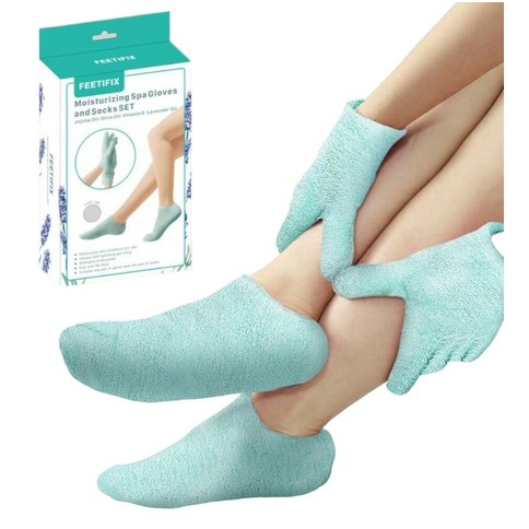 SET MEDIAS Y GUANTES HIDRATANTE GEL SPA FEETIFIX 100u｜FEETIFIX保湿SPA凝胶袜手套套装（100件）