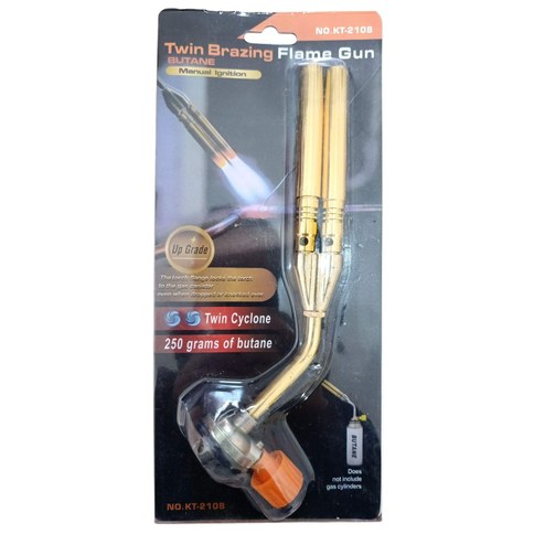 SOPLETE con 2 PICO DE BRONCE KT-2108 SOLDADOR 360° 200u｜KT-2108型360°焊接焊枪（带2个黄铜喷嘴）（200件）