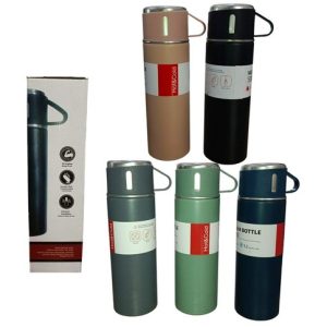 TERMO BOTELLA TERMICA + TAZA 500ml SUS 304 ANTIDESLIZANTE 50u｜500ml 保温瓶/杯，SUS 304不锈钢材质，防滑（50件）