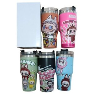 VASO TERMICO LABUBU c/SORBETE 500ml SUS 304 50u｜LABUBU 500毫升不锈钢304不锈钢吸管保温杯（50件）