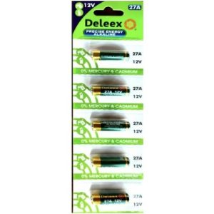 PILA ALCALINA DELEEX 27A 12v BLISTER x5pcs 400u｜Deleex 27A 12V 碱性电池，5 盒吸塑包装，400 节（400件）