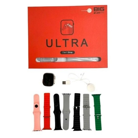 SET SMART WATCH ULTRA Big 2.01 7mallas RECARGABLE 50u｜ULTRA Big 2.01 智能手表套装，7 块屏幕，可充电（50件）