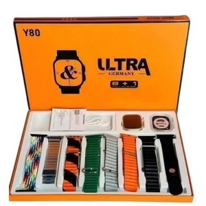 SET SMART WATCH Y80 8mallas 1tela+6silicona+1metal 60u｜Y80智能手表套装，8个屏幕（1个织物+6个硅胶+1个金属）（60件）