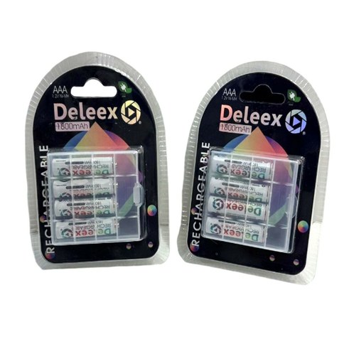 PILA AAA DELEEX 1800 mAh RECARGABLE x4pcs 300u｜DELEEX AAA 1800mAh 可充电电池 x4 节（300件）