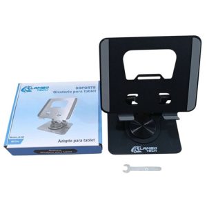SOPORTE DE TABLET ALUMINIO METAL JS-069 LAMBO TECH 360° 15x12cm negro plateado 100u｜LAMBO TECH JS-069 360° 铝合金平板电脑支架 15x12cm，黑/银色（100件）