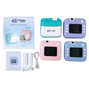 CAMARA IMPRESORA LA-083 INFANTIL c/COLGANTE PAPEL DE IMPRESION RECARGABLE 80u｜LA-083 儿童相机打印机，带挂绳和可填充打印纸（80件）