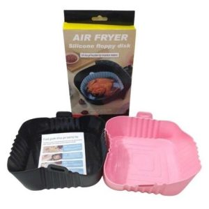 MOLDE BANDEJA  de SILICONA p/FREIDORA DE AIRE CUADRADO REUTILIZABLE 70g CAJA 200u｜可重复使用方形硅胶空气炸锅托盘模具，70克，200个/盒（200件）