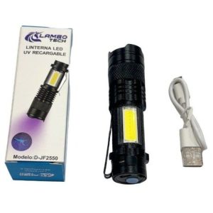 LINTERNA LED UV RECARGABLE BILLETE ALACRAN LAMBO TECH D-JF2550 200u｜Lambo Tech D-JF2550 可充电 UV LED 手电筒（比尔设计）（200件）