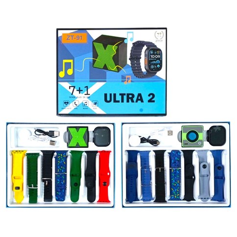 SET SMART WATCH 7mallas c/PARLANTE X ZT-91 ULTRA2 RECARGABLE 50u｜7网状智能手表套装（含扬声器）X ZT-91 ULTRA2 可充电款（50件）