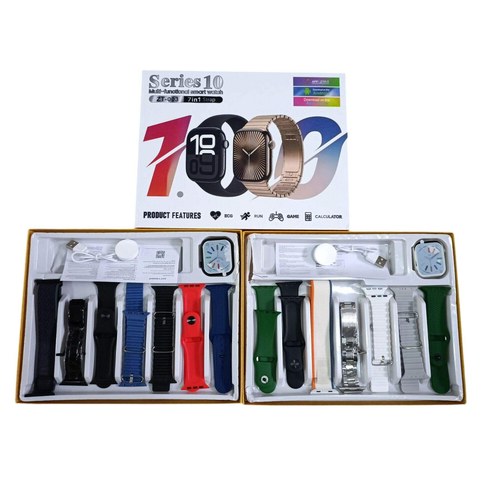 SET SMART WATCH Series10 ZT-003 7mallas RECARGABLE 50u｜智能手表套装 Series 10 ZT-003，7 网状屏幕，可充电（50件）