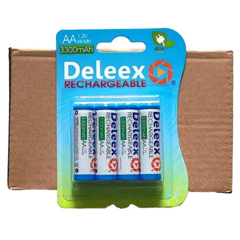 DELEEX PILA RECARGABLE AA 3300mAh x4pcs 200u｜Deleex 可充电 AA 3300mAh 电池 4 节，200 节数量（200件）