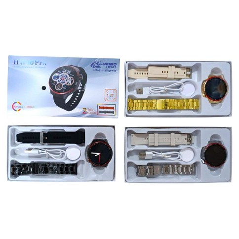 SET SMART WATCH HW10Pro LAMBO TECH 1.52 2mallas silicona+metal 50crema 40negra 10dorada 100u｜HW10ProLAMBO TECH科技智能手表套装，1.52英寸，2个硅胶+金属屏幕（50个米色，40个黑色，10个金色）（100件）