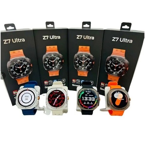 SET SMART WACTH Z7 ULTRA 2mallas 25azul 25beige 30negro 20naranja 100u｜Z7 ULTRA智能手表套装，2个屏幕，25个蓝色25个米色，30个黑色，20个橙色，共（100件）