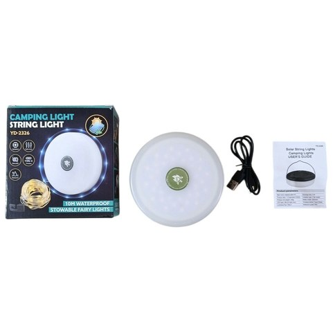 LUZ LED CALIDO/RGB YD-2326B GUIRNALDAS CAMPING ENROLLABLE RECARGABLE 80u｜暖色/RGB LED灯 YD-2326B 可充电卷式露营灯串（80件）