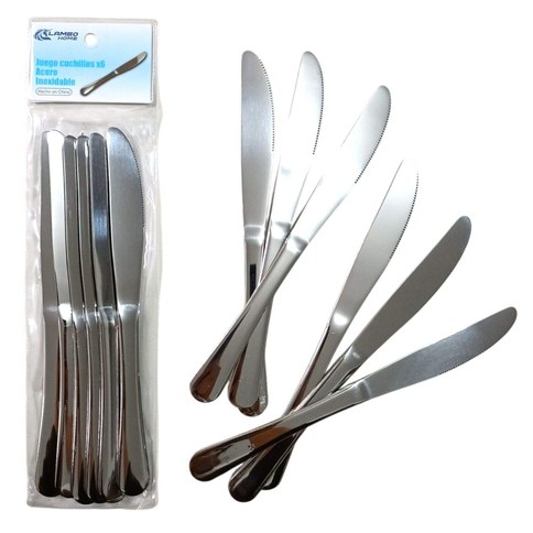 JUEGO DE CUCHILLOS 011 ACERO INOXIDABLE x6pcs LAMBO HOME 100u｜Lambo Home 011不锈钢刀具套装，6件套（100件）