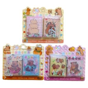 XM-A14 MINI CUADERNO CON GLITTER Y STICKERS LABUBU CAPYBARA 800u｜XM-A14迷你笔记本（带闪光和贴纸）（Labubu Capybara，800本）（800件）