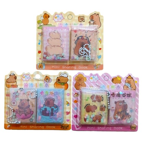 XM-A14 MINI CUADERNO CON GLITTER Y STICKERS LABUBU CAPYBARA 800u｜XM-A14迷你笔记本（带闪光和贴纸）（Labubu Capybara，800本）（800件）