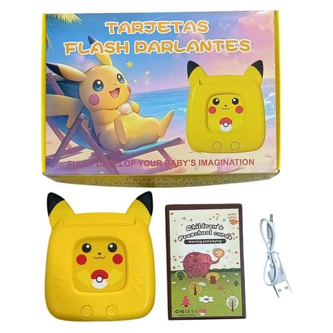 TARJETAS FLASH ELECTRONICO APRENDIZAJE VOCABULARIO PIKACHU 100u｜皮卡丘词汇学习电子闪卡（100件）