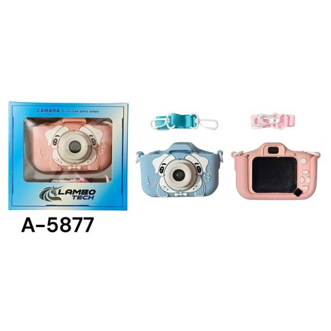 CAMARA DIGITAL INFANTIL LAMBO TECH C/FUNDA+COLGANTE RECARGABLE PERRO 100u｜LAMBO TECH儿童数码相机（含相机包和可充电狗狗挂绳（100件）