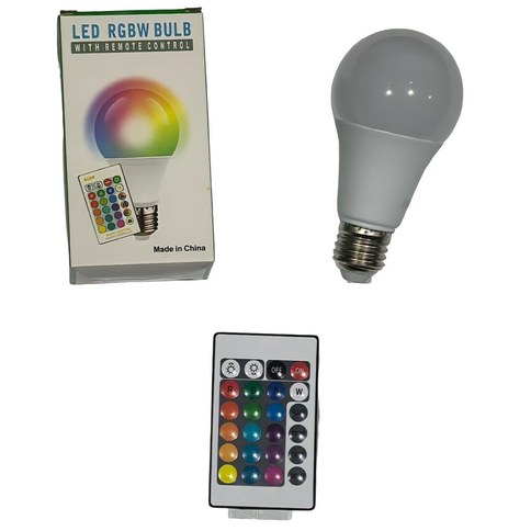 LAMPARA BOMBILLA LED RGB c/CONTROL REMOTO 7w 100u｜带遥控器的RGB LED灯泡（7W（100件）
