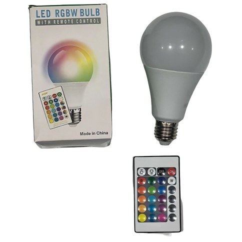 LAMPARA BOMBILLA LED RGB c/CONTROL REMOTO 9w 100u｜9瓦遥控RGB LED灯泡（100件）
