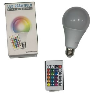 LAMPARA BOMBILLA LED RGB c/CONTROL REMOTO 15w 100u｜15瓦遥控RGB LED灯泡（100件）