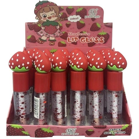 TINTA LABIAL FRUTILLA LC-8174 POLA AYIR 1440u｜Polar Ayir 草莓色唇釉 LC-8174（1440件）