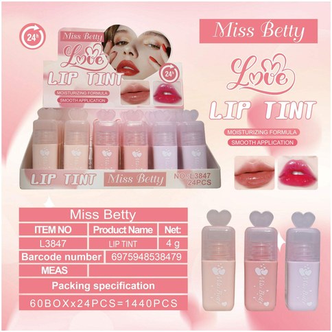 TINTE LABIAL L3847 MISS BETTY 1440u｜Miss Betty 唇釉 L3847（1440件）