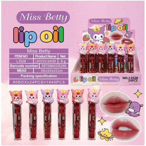 TINTE LABIAL L3528 MISS BETTY 1440u｜Miss Betty唇釉 L3528（1440件）
