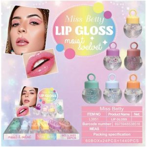 LABIAL GLOSS CON GLITTER L3851 MISS BETTY 1440u｜闪亮唇彩 L3851 MISS BETTY（1440件）
