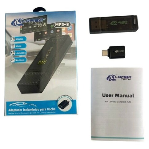 ADAPTADOR INALAMBRICO CARPLAY LAMBO TECH MP3-8 240u｜Lambo Tech MP3-8无线CarPlay适配器（240件）