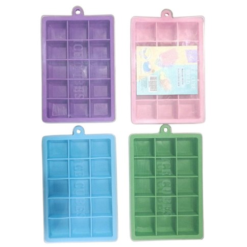CUBETERA DE HIELO c/TAPA SILICONA 19.5x12.5cm 15 divisiones 200u｜带盖硅胶冰格，19.5x12.5厘米，15格（200件）