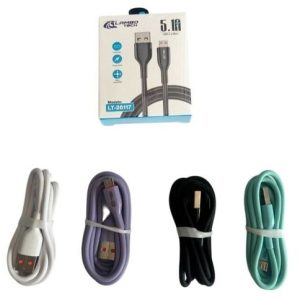 CABLE USB A TIPO C CARGA RAPIDA 5.1A LAMBO TECH LT-26117 4negro 4blanco 4lila 2celeste 600u｜Lambo Tech LT-26117 USB A Type C快充线 5.1A（4条黑色，4条白色，4条淡紫色，2条浅蓝色）（600件）