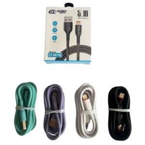 CABLE CARGA RAPIDA USB-A a Lightning 5.1A LAMBO TECH LT-26116 4negro 4blanco 4lila 2celeste 600u｜LAMBO TECH LT-26116 USB-A 转 Lightning 快充线 5.1A（4 条黑色、4 条白色、4 条淡紫色、2 条浅蓝色）（600件）
