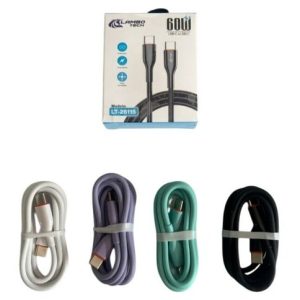 CABLE TIPO-C a TIPO-C 60w SUPER RAPIDO  LAMBO TECH LT-26115 4negro 4blanco 4lila 2celeste 600u｜LAMBO TECH LT-26115 Type-C 转 Type-C 超级快充线 60W（4 条黑色、4 条白色、4 条淡紫色、2 条浅蓝色）（600件）