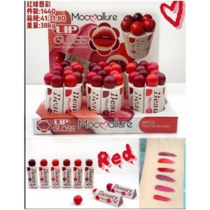 LABIAL GLOSS 6 COLORES BOLA ROJA MOC540 MOCOALLURE 720U｜MocoAllure 六色红色珠光唇彩，MOC540（720件）