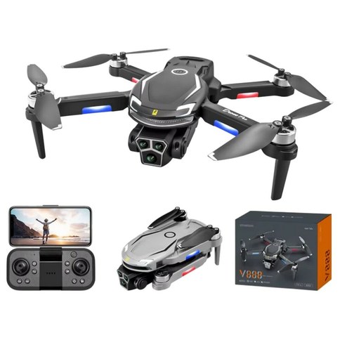 DRON V888 CAMARA DUAL LUZ LED CONTROL REMOTO SIN ESCOBILLO 36u｜V888 无人机（带双摄像头、LED灯和遥控器，无刷电机）（36件）